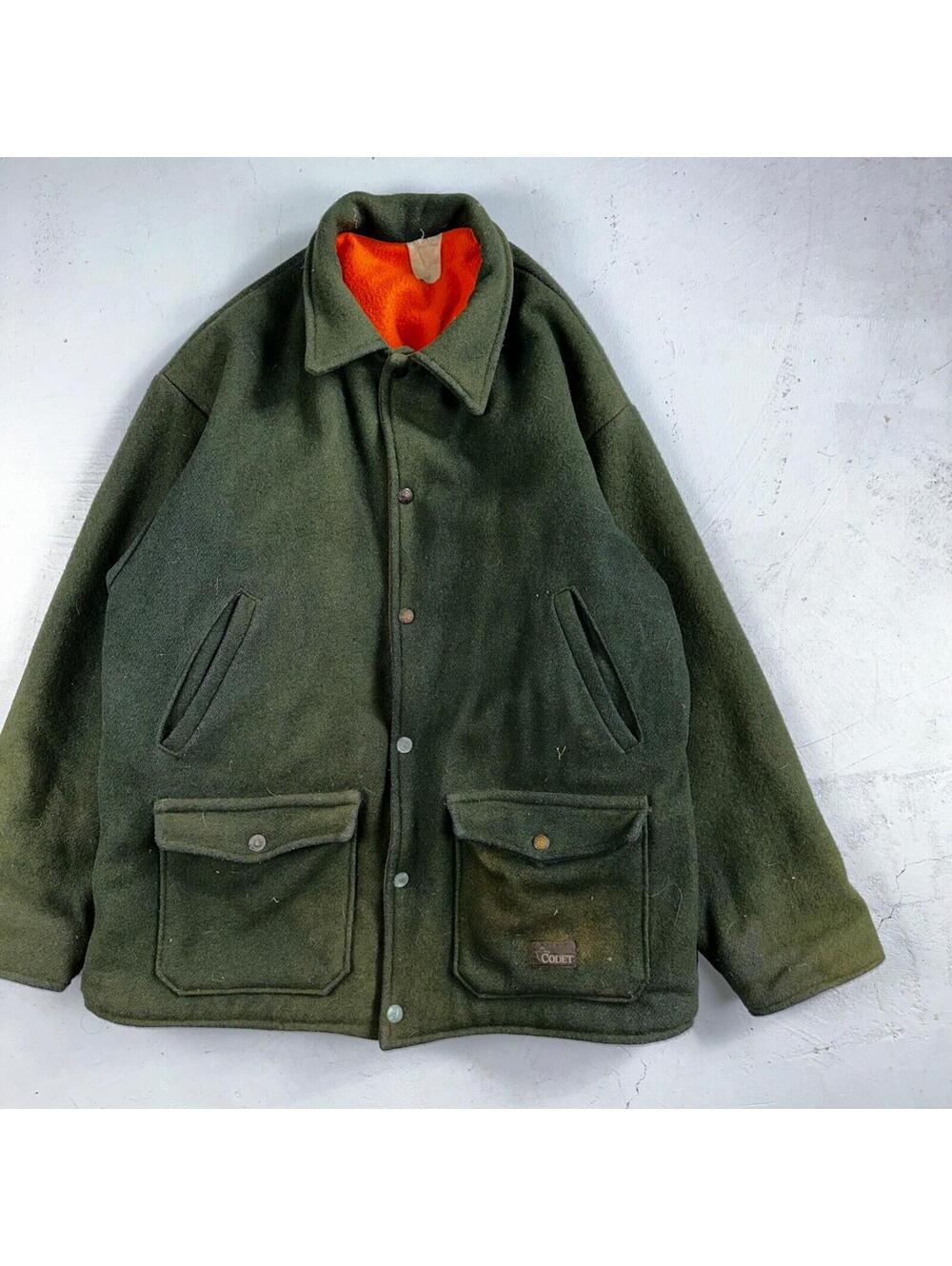 VTG Codet Wool Jacket Mackinaw Hunting Reversible Green Orange Outdoor Men’s L
